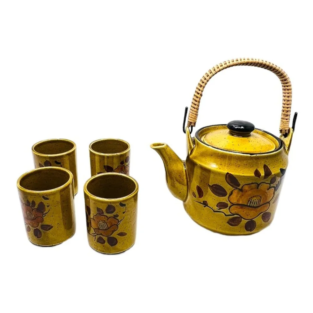 Japanese Vintage Stoneware Tea Set 1960's